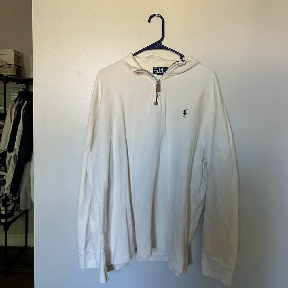 White/Cream Quarter Zip, XXL